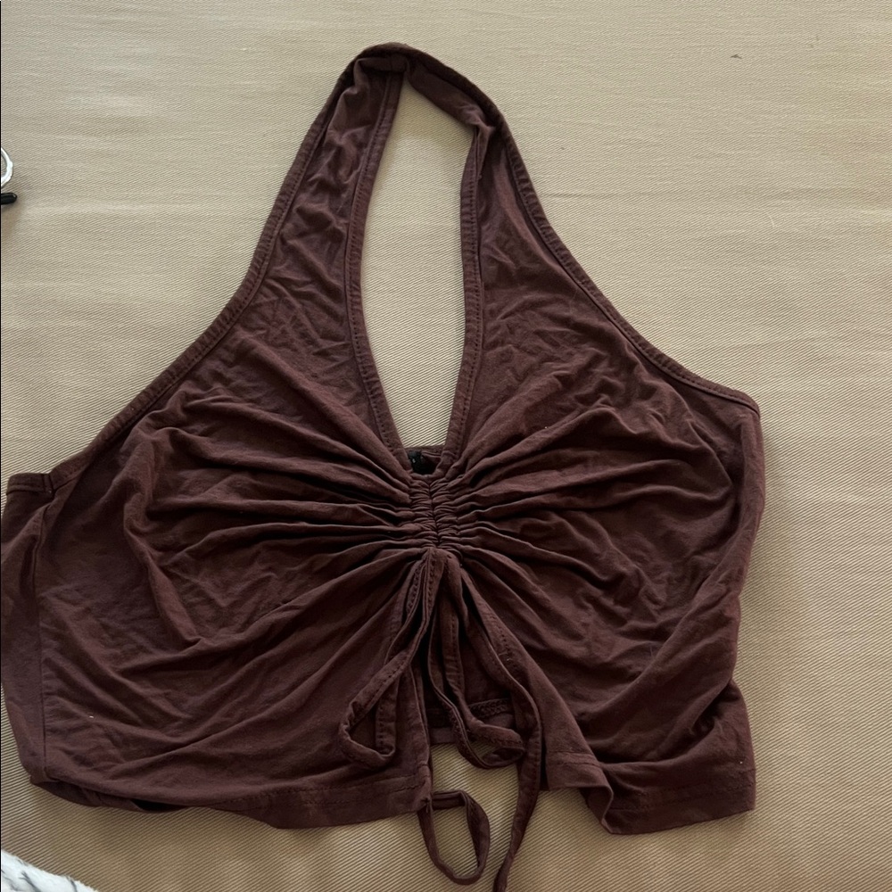 SHEIN Brown Halter Top